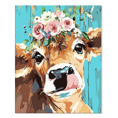 XLZJYIJ Malen Nach Zahlen Erwachsene, Handgemalt Ölgemälde Kit für Mädchen Jungen, DIY Handgemalt Ölgemälde Kit Mit 3 Pinseln und Acrylfarbe, Malen Nach Zahlen Kinder Erwachsene Anfänger-40 X 50 CM von XLZJYIJ