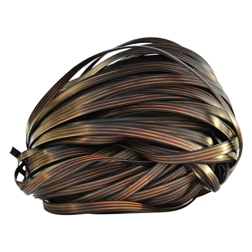 XLyrriun 32 m synthetischer Kunststoff-Rattan-Tisch, Stricken, Terrassenmöbel, Reparatur, flach, hochfest, Korbgeflecht-Set, Farbverlauf, tragbarer Stuhl für Innenhof, Möbel(Gold) von XLyrriun
