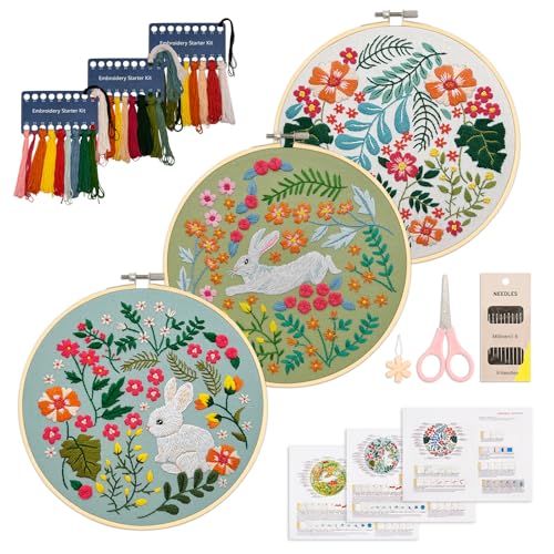 XM-GENYUE Anfänger Stickset für Erwachsene, Springender Hase Stickset 3 teilig, enthält Stickrahmen, Stoff, Fäden und Nadeln, ideal für Handwerksliebhaber zum Erlernen von Sticktechniken XM-GENYUE Anfänger Stickset für Erwachsene, Springender Hase Stickset 3 teilig, enthält Stickrahmen, Stoff, Fäden und Nadeln, ideal für Handwerksliebhaber zum Erlernen von Sticktechniken von XM-GENYUE