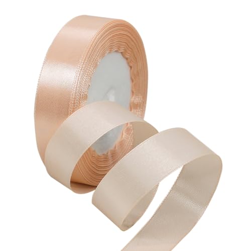 Champagner Rosa Satinbands 20mm Breit, 22m Schleifenband, Geschenkband für Geschenkverpackungen, DIY Handwerk, Blumensträuße, Nähprojekte, Schleifenherstellung, Geburtstags- und Hochzeitsdekorationen von XMASOLD