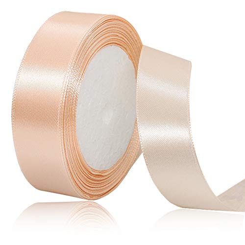 Champagner Rosa Satinbands 25mm Breit, 22m Schleifenband, Geschenkband für Geschenkverpackungen, DIY Handwerk, Blumensträuße, Nähprojekte, Schleifenherstellung, Geburtstags- und Hochzeitsdekorationen Champagner Rosa Satinbands 25mm Breit, 22m Schleifenband, Geschenkband für Geschenkverpackungen, DIY Handwerk, Blumensträuße, Nähprojekte, Schleifenherstellung, Geburtstags- und Hochzeitsdekorationen von XMASOLD