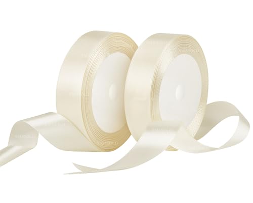 Creme Satinbands 20mm Breit, Geschenk Band 22m Geschenkband für Geschenkverpackungen, Weihnachtsband, Handwerk, Blumensträuße, Schleifenherstellung, Geburtstags- und Hochzeitsdekorationen Creme Satinbands 20mm Breit, Geschenk Band 22m Geschenkband für Geschenkverpackungen, Weihnachtsband, Handwerk, Blumensträuße, Schleifenherstellung, Geburtstags- und Hochzeitsdekorationen von XMASOLD