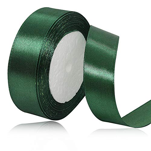 Dunkelgrün Satinbands 25mm Breit, 22 Meters Schleifenband, Geschenkband für Geschenkverpackungen, Blumensträuße, Nähprojekte, Geburtstags- und Hochzeitsdekorationen Dunkelgrün Satinbands 25mm Breit, 22 Meters Schleifenband, Geschenkband für Geschenkverpackungen, Blumensträuße, Nähprojekte, Geburtstags- und Hochzeitsdekorationen von XMASOLD