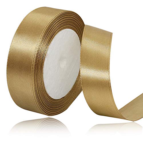 Dunkles Gold Satinbands 25mm Breit, 22m Schleifenband, Geschenkband für Geschenkverpackungen, DIY Handwerk, Blumensträuße, Nähprojekte, Schleifenherstellung, Geburtstags- und Hochzeitsdekorationen Dunkles Gold Satinbands 25mm Breit, 22m Schleifenband, Geschenkband für Geschenkverpackungen, DIY Handwerk, Blumensträuße, Nähprojekte, Schleifenherstellung, Geburtstags- und Hochzeitsdekorationen von XMASOLD