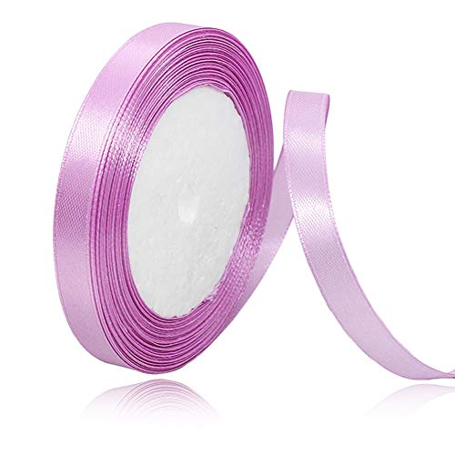 Lavendel 10mm Breit Satinband, 22m Helles Lila Geschenkband, Stoffband für Halloween Weihnachten, DIY Handwerk, Blumensträuße, Nähprojekte, Schleifenherstellung, Geburtstags- und Hochzeitsdekorationen von XMASOLD