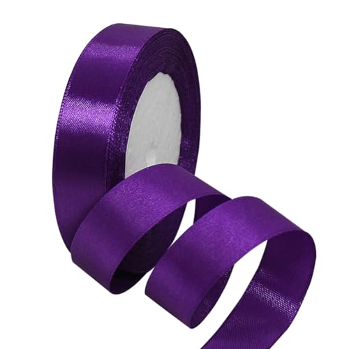 Lila Satinbands 15mm Breit, 22 Meters Schleifenband, Geschenkband für Geschenkverpackungen, DIY Handwerk, Blumensträuße, Nähprojekte, Schleifenherstellung, Geburtstags- und Hochzeitsdekorationen von XMASOLD