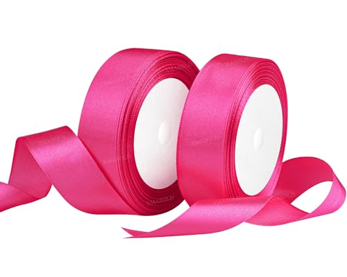 Magenta Satinbands 25mm Breit, Rosa Rot schleifenband hochzeit, 22m Geschenkband für Geschenkverpackungen, Weihnachtsband, Blumensträuße, Geburtstags- und Hochzeitsdekorationen Magenta Satinbands 25mm Breit, Rosa Rot schleifenband hochzeit, 22m Geschenkband für Geschenkverpackungen, Weihnachtsband, Blumensträuße, Geburtstags- und Hochzeitsdekorationen von XMASOLD