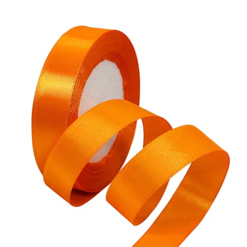 Orange Satinbands 20mm Breit, 22 Meters Schleifenband, Geschenkband für Geschenkverpackungen, DIY Handwerk, Blumensträuße, Nähprojekte, Schleifenherstellung, Geburtstags- und Hochzeitsdekorationen von XMASOLD