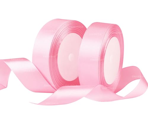 Rosa Satinbands 25mm Breit, Geschenk Band 22m Geschenkband für Geschenkverpackungen, Weihnachtsband, Handwerk, Blumensträuße, Schleifenherstellung, Geburtstags- und Hochzeitsdekorationen Rosa Satinbands 25mm Breit, Geschenk Band 22m Geschenkband für Geschenkverpackungen, Weihnachtsband, Handwerk, Blumensträuße, Schleifenherstellung, Geburtstags- und Hochzeitsdekorationen von XMASOLD