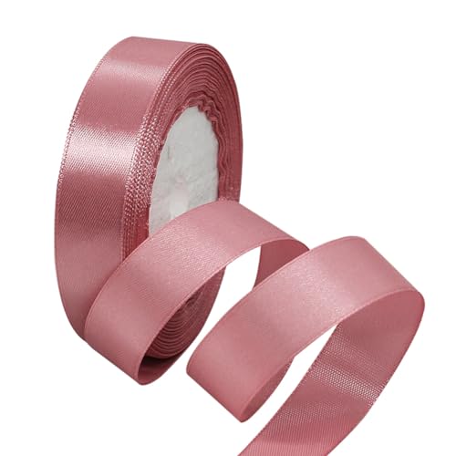 Roségold Satinbands 15mm Breit, 22 Meters Schleifenband, Geschenkband für Geschenkverpackungen, DIY Handwerk, Blumensträuße, Nähprojekte, Schleifenherstellung, Geburtstags- und Hochzeitsdekorationen von XMASOLD