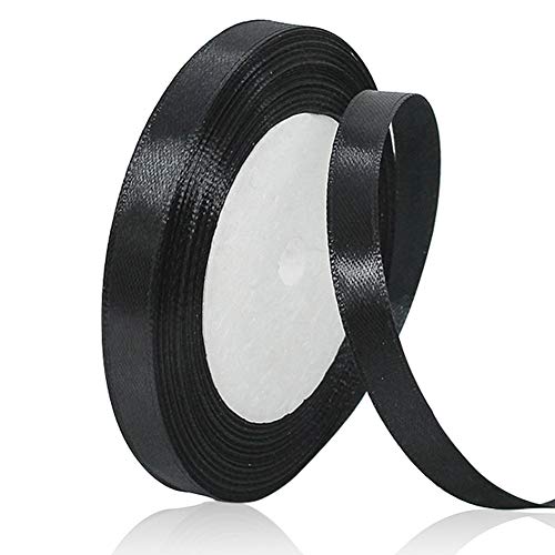 Schwarz 10mm Breit Satinbands, 22 Meters Schleifenband, Geschenkband für Geschenkverpackungen, DIY Handwerk, Blumensträuße, Nähprojekte, Schleifenherstellung, Geburtstags- und Hochzeitsdekorationen Schwarz 10mm Breit Satinbands, 22 Meters Schleifenband, Geschenkband für Geschenkverpackungen, DIY Handwerk, Blumensträuße, Nähprojekte, Schleifenherstellung, Geburtstags- und Hochzeitsdekorationen von XMASOLD