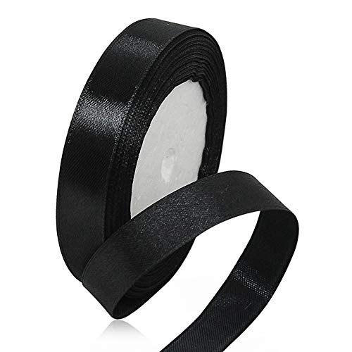 Schwarz Satinbands 15mm Breit, 22 Meters Schleifenband, Geschenkband für Geschenkverpackungen, DIY Handwerk, Blumensträuße, Nähprojekte, Schleifenherstellung, Geburtstags- und Hochzeitsdekorationen Schwarz Satinbands 15mm Breit, 22 Meters Schleifenband, Geschenkband für Geschenkverpackungen, DIY Handwerk, Blumensträuße, Nähprojekte, Schleifenherstellung, Geburtstags- und Hochzeitsdekorationen von XMASOLD