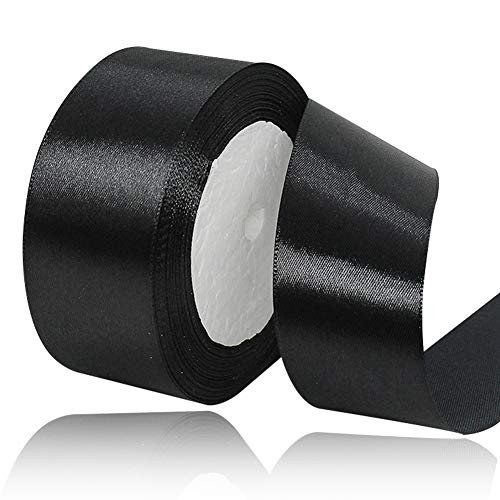 Schwarz Satinbands 40mm Breit, 22 Meters Schleifenband, Geschenkband für Geschenkverpackungen, DIY Handwerk, Blumensträuße, Nähprojekte, Schleifenherstellung, Geburtstags- und Hochzeitsdekorationen Schwarz Satinbands 40mm Breit, 22 Meters Schleifenband, Geschenkband für Geschenkverpackungen, DIY Handwerk, Blumensträuße, Nähprojekte, Schleifenherstellung, Geburtstags- und Hochzeitsdekorationen von XMASOLD