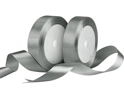 Silber Satinbands 20mm Breit, Grau Geschenk Band 22m Geschenkband für Geschenkverpackungen, Weihnachtsband, Handwerk, Blumensträuße, Geburtstags- und Hochzeitsdekorationen Silber Satinbands 20mm Breit, Grau Geschenk Band 22m Geschenkband für Geschenkverpackungen, Weihnachtsband, Handwerk, Blumensträuße, Geburtstags- und Hochzeitsdekorationen von XMASOLD