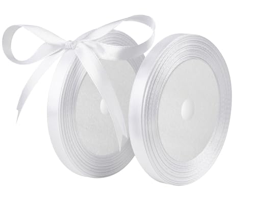 Weiss Satinbands 10mm Breit, Geschenk Band 22m Geschenkband für Geschenkverpackungen, Weihnachtsband, Handwerk, Blumensträuße, Schleifenherstellung, Geburtstags- und Hochzeitsdekorationen Weiss Satinbands 10mm Breit, Geschenk Band 22m Geschenkband für Geschenkverpackungen, Weihnachtsband, Handwerk, Blumensträuße, Schleifenherstellung, Geburtstags- und Hochzeitsdekorationen von XMASOLD