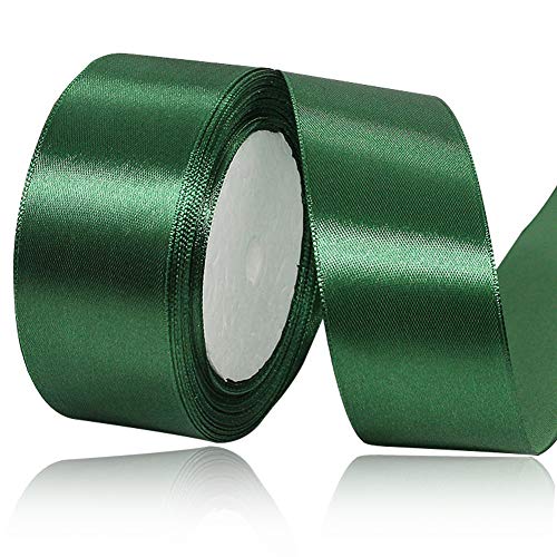 Dunkelgrün Satinbands 40mm Breit, 22 Meters Schleifenband, Geschenkband für Geschenkverpackungen, DIY Handwerk, Weihnachtsband, Haarschleifen, Hochzeits Dekoration von XMASOLD