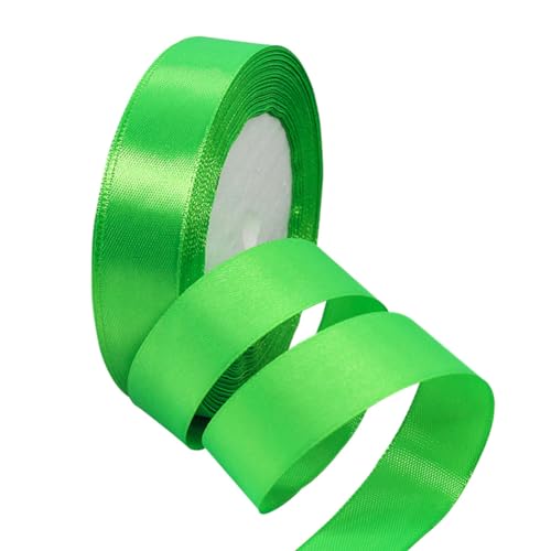 XMASOLD Satinbands, 22 Meters Fruchtgrün 20mm Breit Geschenkband für Geschenkverpackungen, DIY Handwerk, Blumensträuße, Nähprojekte, Schleifenherstellung, Geburtstags- und Hochzeitsdekorationen von XMASOLD