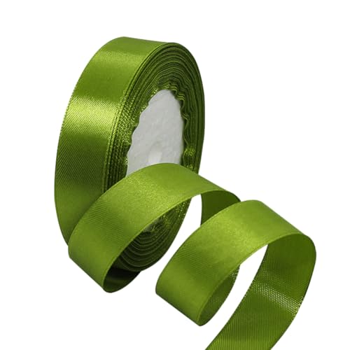 XMASOLD Satinbands, 22 Meters Olive Green 20mm Breit Geschenkband für Geschenkverpackungen, DIY Handwerk, Blumensträuße, Nähprojekte, Schleifenherstellung, Geburtstags- und Hochzeitsdekorationen von XMASOLD