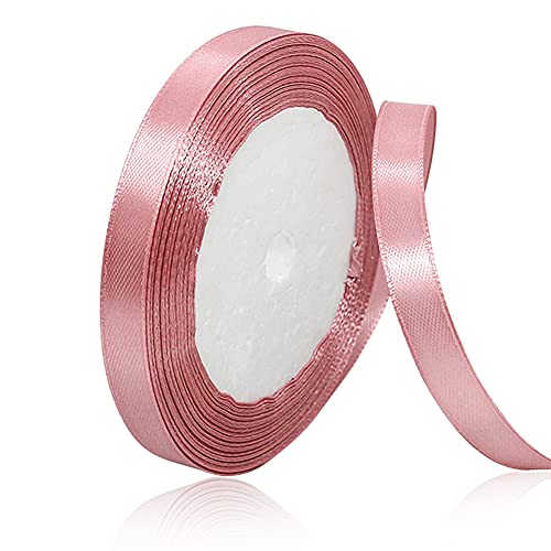 XMASOLD Satinbands, 22 Meters Roségold 10mm Breit Geschenkband für Geschenkverpackungen, DIY Handwerk, Blumensträuße, Nähprojekte, Schleifenherstellung, Geburtstags- und Hochzeitsdekorationen von XMASOLD