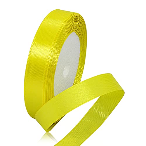 Zitronengelb Satinbands 15mm Breit, 22m Schleifenband, Geschenkband für Geschenkverpackungen, DIY Handwerk, Blumensträuße, Nähprojekte, Schleifenherstellung, Geburtstags- und Hochzeitsdekorationen Zitronengelb Satinbands 15mm Breit, 22m Schleifenband, Geschenkband für Geschenkverpackungen, DIY Handwerk, Blumensträuße, Nähprojekte, Schleifenherstellung, Geburtstags- und Hochzeitsdekorationen von XMASOLD