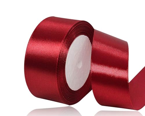 Burgunder Satinband 40mm, 22Meters Schleifenband Burgunder Geschenkband Dekoband Stoffband für Geschenk, Basteln, Nähprojekte, Haarschleifen, Brautstrauß, Hochzeits Dekoration Burgunder Satinband 40mm, 22Meters Schleifenband Burgunder Geschenkband Dekoband Stoffband für Geschenk, Basteln, Nähprojekte, Haarschleifen, Brautstrauß, Hochzeits Dekoration von XMASOLDECOR