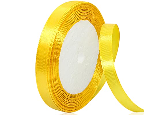 Gelb Satinband 10mm x 22Meters Schleifenband Gelb Geschenkband Dekoband Stoffband für Geschenk, Basteln, Nähprojekte, Haarschleifen, Brautstrauß, Hochzeits Dekoration Gelb Satinband 10mm x 22Meters Schleifenband Gelb Geschenkband Dekoband Stoffband für Geschenk, Basteln, Nähprojekte, Haarschleifen, Brautstrauß, Hochzeits Dekoration von XMASOLDECOR