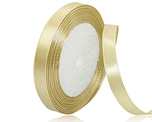 Gold Satinband 10mm x 22Meters Schleifenband Gold Geschenkband Dekoband Stoffband für Geschenk, Basteln, Nähprojekte, Haarschleifen, Brautstrauß, Hochzeits Dekoration Gold Satinband 10mm x 22Meters Schleifenband Gold Geschenkband Dekoband Stoffband für Geschenk, Basteln, Nähprojekte, Haarschleifen, Brautstrauß, Hochzeits Dekoration von XMASOLDECOR
