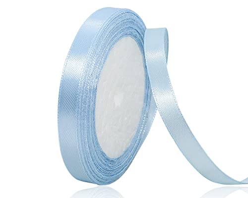 Hellblau Satinband 10mm x 22Meters Schleifenband Hellblau Geschenkband Dekoband Stoffband für Geschenk, Basteln, Nähprojekte, Haarschleifen, Brautstrauß, Hochzeits Dekoration Hellblau Satinband 10mm x 22Meters Schleifenband Hellblau Geschenkband Dekoband Stoffband für Geschenk, Basteln, Nähprojekte, Haarschleifen, Brautstrauß, Hochzeits Dekoration von XMASOLDECOR