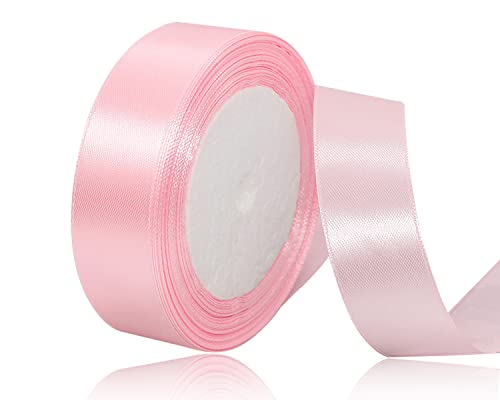 Hellrosa Satinband 25mm x 22Meters Schleifenband Hellrosa Geschenkband Dekoband Stoffband für Geschenk, Basteln, Nähprojekte, Haarschleifen, Brautstrauß, Hochzeits Dekoration Hellrosa Satinband 25mm x 22Meters Schleifenband Hellrosa Geschenkband Dekoband Stoffband für Geschenk, Basteln, Nähprojekte, Haarschleifen, Brautstrauß, Hochzeits Dekoration von XMASOLDECOR