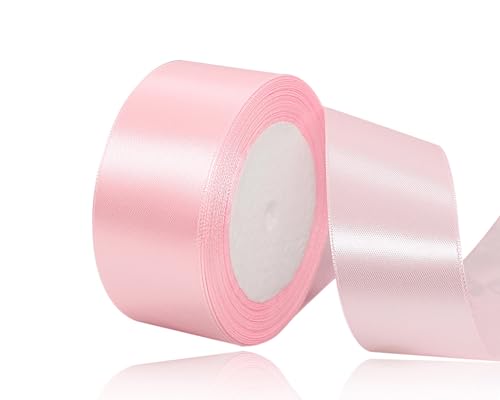 Hellrosa Satinband 40mm, 22Meters Schleifenband Hellrosa Geschenkband Dekoband Stoffband für Geschenk, Basteln, Nähprojekte, Haarschleifen, Brautstrauß, Hochzeits Dekoration Hellrosa Satinband 40mm, 22Meters Schleifenband Hellrosa Geschenkband Dekoband Stoffband für Geschenk, Basteln, Nähprojekte, Haarschleifen, Brautstrauß, Hochzeits Dekoration von XMASOLDECOR