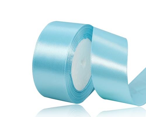 Himmelblau Satinband 40mm, 22Meters Schleifenband Himmelblau Geschenkband Dekoband Stoffband für Geschenk, Basteln, Nähprojekte, Haarschleifen, Brautstrauß, Hochzeits Dekoration Himmelblau Satinband 40mm, 22Meters Schleifenband Himmelblau Geschenkband Dekoband Stoffband für Geschenk, Basteln, Nähprojekte, Haarschleifen, Brautstrauß, Hochzeits Dekoration von XMASOLDECOR