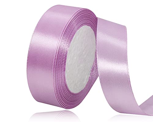 Lavendel Satinband 20mm x 22Meters Schleifenband Flieder Lila Geschenkband Dekoband Stoffband für Geschenk, Basteln, Nähprojekte, Haarschleifen, Brautstrauß, Hochzeits Dekoration von XMASOLDECOR