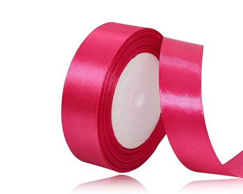 Magenta Satinband 25mm, 22Meters Schleifenband Rosenrot Geschenkband Dekoband Stoffband für Geschenk, Basteln, Nähprojekte, Haarschleifen, Brautstrauß, Hochzeits Dekoration Magenta Satinband 25mm, 22Meters Schleifenband Rosenrot Geschenkband Dekoband Stoffband für Geschenk, Basteln, Nähprojekte, Haarschleifen, Brautstrauß, Hochzeits Dekoration von XMASOLDECOR