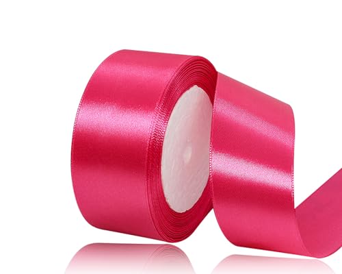 Magenta Satinband 40mm, 22Meters Schleifenband Rosenrot Geschenkband Dekoband Stoffband für Geschenk, Basteln, Nähprojekte, Haarschleifen, Brautstrauß, Hochzeits Dekoration Magenta Satinband 40mm, 22Meters Schleifenband Rosenrot Geschenkband Dekoband Stoffband für Geschenk, Basteln, Nähprojekte, Haarschleifen, Brautstrauß, Hochzeits Dekoration von XMASOLDECOR