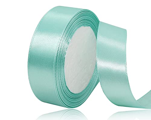 Mintgrün Satinband 20mm x 22Meters Schleifenband Mintgrün Geschenkband Dekoband Stoffband für Geschenk, Basteln, Nähprojekte, Haarschleifen, Brautstrauß, Hochzeits Dekoration von XMASOLDECOR