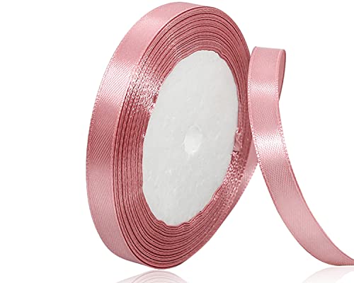 Roségold Satinband 10mm x 22Meters Schleifenband Roségold Geschenkband Dekoband Stoffband für Geschenk, Basteln, Nähprojekte, Haarschleifen, Brautstrauß, Hochzeits Dekoration von XMASOLDECOR