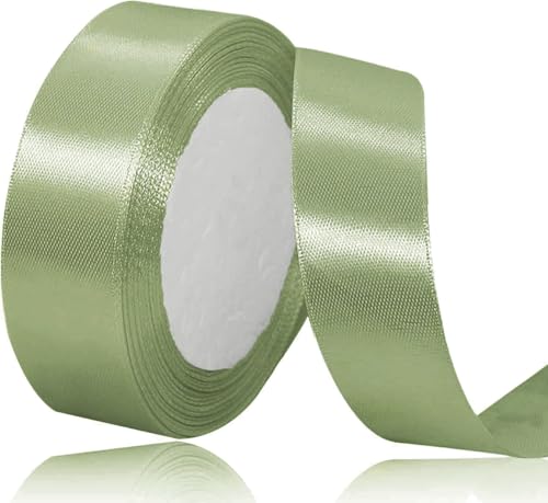 Salbeigrün Satinband 25mm, 22Meters Schleifenband Salbeigrüne Geschenkband Dekoband Stoffband für Geschenk, Basteln, Nähprojekte, Haarschleifen, Brautstrauß, Hochzeits Dekoration Salbeigrün Satinband 25mm, 22Meters Schleifenband Salbeigrüne Geschenkband Dekoband Stoffband für Geschenk, Basteln, Nähprojekte, Haarschleifen, Brautstrauß, Hochzeits Dekoration von XMASOLDECOR