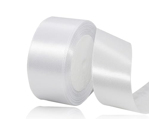 Weiss Satinband 40mm, 22Meters Schleifenband Weiss Geschenkband Dekoband Stoffband für Geschenk, Basteln, Nähprojekte, Haarschleifen, Brautstrauß, Hochzeits Dekoration Weiss Satinband 40mm, 22Meters Schleifenband Weiss Geschenkband Dekoband Stoffband für Geschenk, Basteln, Nähprojekte, Haarschleifen, Brautstrauß, Hochzeits Dekoration von XMASOLDECOR