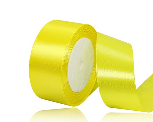 Zitronengelb Satinband 40mm, 22Meters Schleifenband Zitronengelb Geschenkband Dekoband Stoffband für Geschenk, Basteln, Nähprojekte, Haarschleifen, Brautstrauß, Hochzeits Dekoration Zitronengelb Satinband 40mm, 22Meters Schleifenband Zitronengelb Geschenkband Dekoband Stoffband für Geschenk, Basteln, Nähprojekte, Haarschleifen, Brautstrauß, Hochzeits Dekoration von XMASOLDECOR