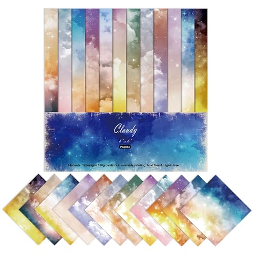 XMBHHRM PA2053 Scrapbook-Papier-Set, Regenbogen-Sternenhimmel, gestreift, Wellenmuster, Farbe, dekoratives Bastelpapier, 15,2 cm, einseitiges Origami für Kartenherstellung, DIY, Junk-Tagebuch XMBHHRM PA2053 Scrapbook-Papier-Set, Regenbogen-Sternenhimmel, gestreift, Wellenmuster, Farbe, dekoratives Bastelpapier, 15,2 cm, einseitiges Origami für Kartenherstellung, DIY, Junk-Tagebuch von XMBHHRM