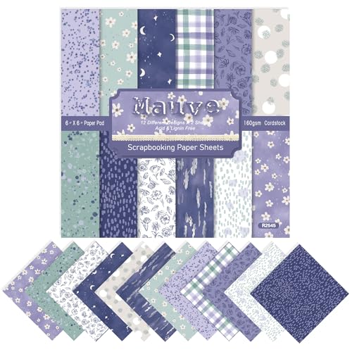 XMBHHRM Violetter Scrapbook-Papierblock, 15,2 x 15,2 cm, einseitig gefaltet, flach, dekoratives Bastelpapier für DIY-Kartenherstellung, Scrapbooking, Origami, Fotoalbum, Tagebuch XMBHHRM Violetter Scrapbook-Papierblock, 15,2 x 15,2 cm, einseitig gefaltet, flach, dekoratives Bastelpapier für DIY-Kartenherstellung, Scrapbooking, Origami, Fotoalbum, Tagebuch von XMBHHRM