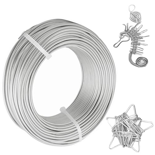 1mm x 55m,Draht zum Basteln Schmuckdraht Aluminiumdraht,Dekoteile, DIY-Skulpturen, Kranzherstellung & Bonsai-Bäume Braht zum basteln Basteldraht. (Silber) von XMBYGEY