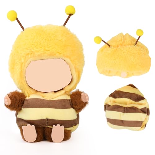 XMBYGY Puppen Bekleidung für Labubu (für 17/15cm Stehen/Sitzen Puppe)(Keine Puppe) Mehrere Stil Zubehör Handgefertigt Häkeln Süße Kleidung Anziehen Ausrüstung für Plush Doll (Thema Tiere) (BE) von XMBYGY