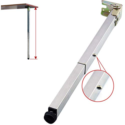 XMDEUR 1 Edelstahl-Möbelbein, faltbares Hubtischbein, Teleskop-Stehtisch-Stützfuß aus Edelstahl, verstellbare Schutzbasis, mit Schrauben (110 cm) von XMDEUR