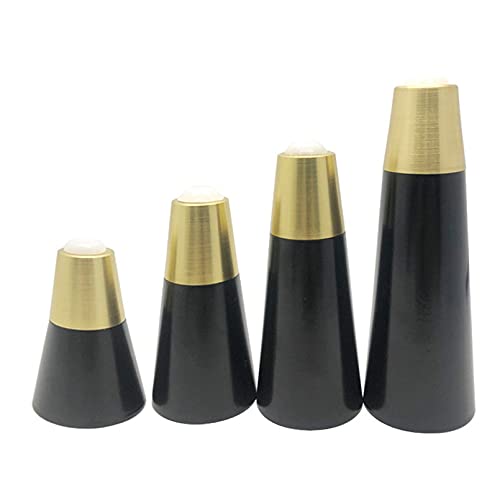 XMDEUR 4er-Pack konische Möbelbeine aus Massivholz mit Montageplatte/Schrauben. Ersatzfüße für Fernsehschrank, Bett, Esstisch, Aluminiumbasis, 15,5 cm (schwarz) von XMDEUR