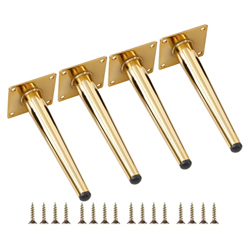 XMDEUR 4er-Set gerade Möbelbeine aus Metall, konische Stützfüße für TV-Schrank, DIY-Ersatzteile für Sofa, Tisch, Couch, Schrank, Sessel, Ottomane (55 cm, Gold) von XMDEUR