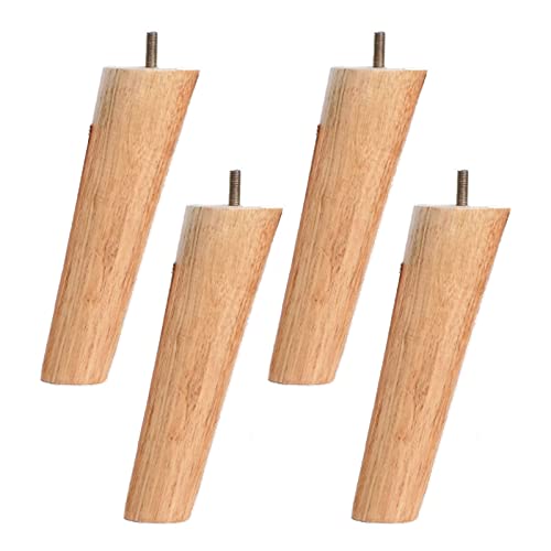 XMDEUR 4er-Set konische Ersatzmöbelfüße aus Massivholz, Sofabeine aus Holz, mit vorgebohrter M10-Schraube, für Schrank, Bett, Kommode, Stuhl, Schreibtisch, Couch, TV-Ständer (Farbe: neigbar, Größe: von XMDEUR