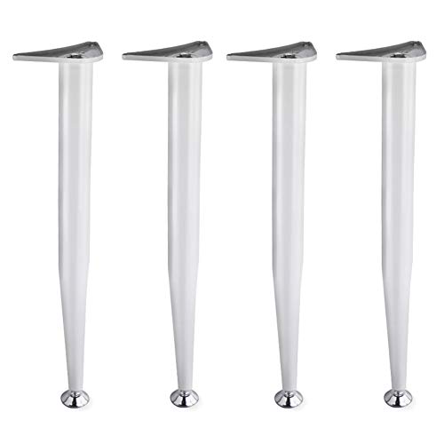 XMDEUR 72,5 cm (28,5 Zoll) große Tischbeine aus Metall in Silber, Schwarz und Weiß, verstellbare, konische Möbelbeine, Stützfüße für Esstische, Couchtische, 4er-Set von XMDEUR