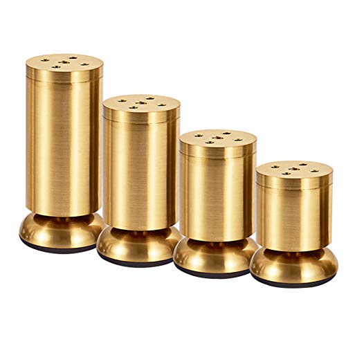 XMDEUR Antike Möbelbeine aus Metall in gebürstetem Gold und Bronze, 3/4/5/6 Zoll, runde verstellbare Sofabeine im Vintage-Stil, Ersatzstützfüße für Couch, Schränke, 4er-Set XMDEUR Antike Möbelbeine aus Metall in gebürstetem Gold und Bronze, 3/4/5/6 Zoll, runde verstellbare Sofabeine im Vintage-Stil, Ersatzstützfüße für Couch, Schränke, 4er-Set von XMDEUR