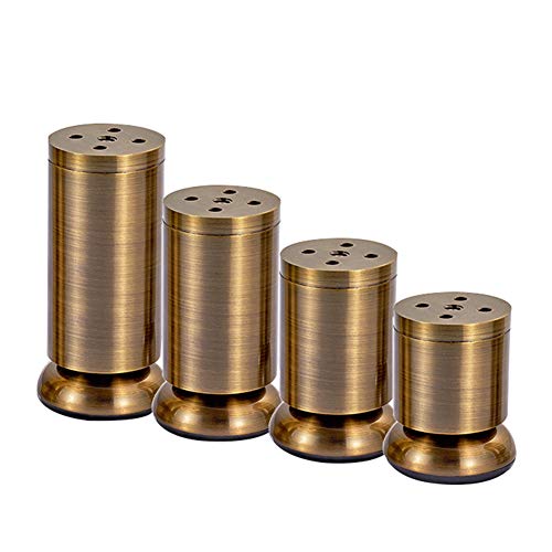 XMDEUR Antike Möbelbeine aus Metall in gebürstetem Gold und Bronze, 3/4/5/6 Zoll, runde verstellbare Sofabeine im Vintage-Stil, Ersatzstützfüße für Couch, Schränke, 4er-Set XMDEUR Antike Möbelbeine aus Metall in gebürstetem Gold und Bronze, 3/4/5/6 Zoll, runde verstellbare Sofabeine im Vintage-Stil, Ersatzstützfüße für Couch, Schränke, 4er-Set von XMDEUR